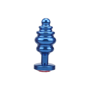 Plug anal spirale bleu