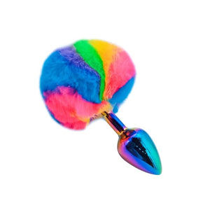 Plug anal queue de lapin multicolore