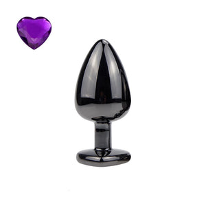 Petit plug anal noir violet