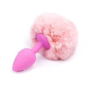 Plug anal lapin silicone rose