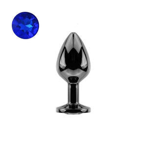 Plug anal métal noir bleu