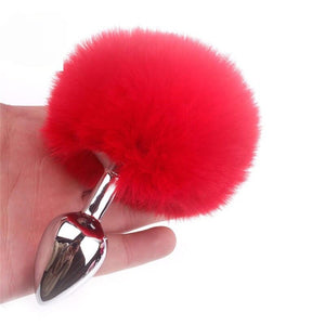 Plug anal pompom rouge