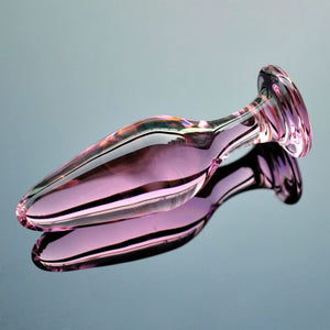 Plug anal verre artisanal rose