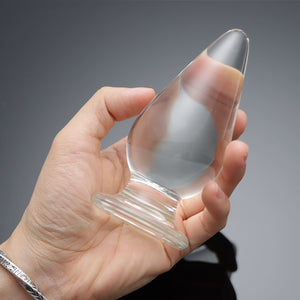 Plug anal verre large transparent