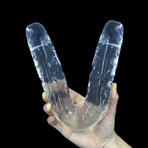 double gode transparent silicone